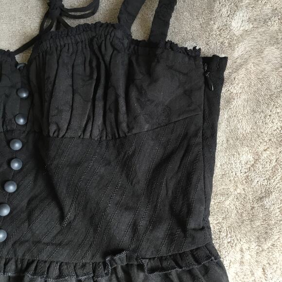 Revolve Commence Cottagecore Dress Women’s Medium Black Boho Peasant Fairygoth M - Picture 6 of 13